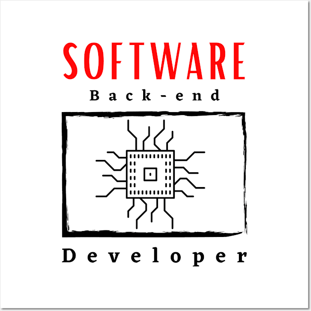 Software Back-End Developer motivational design Wall Art by Digital Mag Store